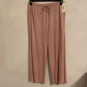 NWT Eileen Fisher Lounge Blush Pink Wide-Leg Relaxing Women’s Pants Size L